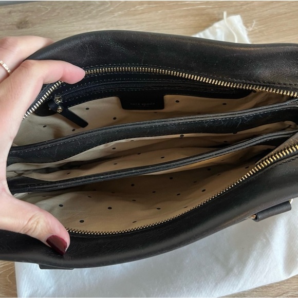 Kate Spade Black Satchel with Gold Accents - Picture 4 of 11